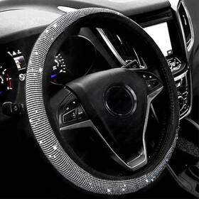 Rxus-263 Haijsevr Steering Wheel Cover With Rhinestone Bling Crystal White