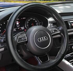 Ah-001 Haokay Heavy Duty Pure Cowhide Steering Wheel Cover Black Genuine Black-1 A2