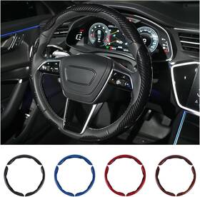 Cfswc19 Hiseanllo Carbon Fiber Steering Wheel Cover 3pcs Set Anti-slip Black