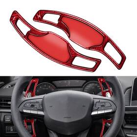 Hkseller-au 323456476152 Carbon Fiber Red Steering Wheel Paddle Shifter Extension For Cadillac Ct5 20-22