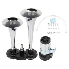 Hon10809601s Honor-carparts 135db Super Loud Dual Trumpet Air Horn Compressor Kit For Train Car Truck Boat