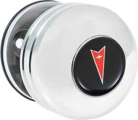 111032 Horn Button Polished Billet Finish With Pontiac Red Arrow Logo Standard