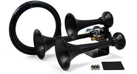 Hornblasters 817562020199 Outlaw Black 12/24 Volt Train Horn Only - 3 Trumpets Big Sound