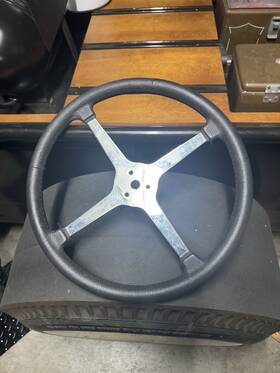 Hrc-4525-ss Hot Rod Chrome 15 Inch Steering Wheel Full Leather Wrap Banjo Style Stainless Steel Flat