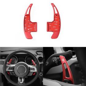 Cca2025091206 Hthe Red Interior Steering Wheel Shift Paddle Shifter Trim Cover For Ford Mustang15