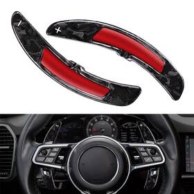 Hukyu 550731814532 Carbon Fiber Steering Wheel Paddle Shifter Extension For Porsche Macan Cayenne