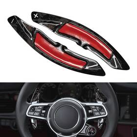 Hukyu 550737271889 Carbon Fiber Steering Wheel Paddle Shifter Extension Fit Porsche Macan Cayenne
