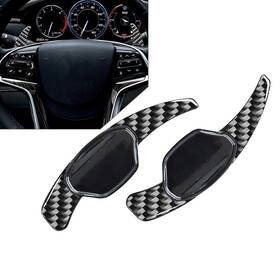 Hukyu 550737802779 2xsteering Wheel Shift Paddle Extension For Cadillac Xts 13-19 Carbonfiber Black