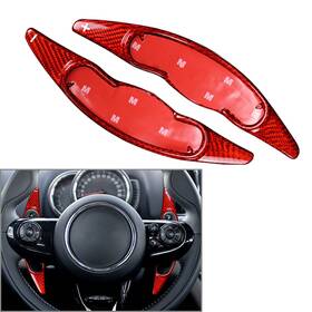 Hukyu 550742175851 Carbon Fiber Steering Wheel Shift Paddle For Bmw Mini Cooper F54 F55 F56 F57 Red