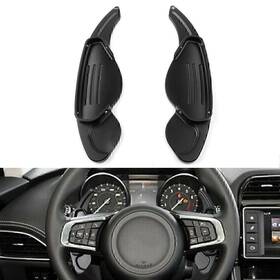 Hukyu 550742460865 2pcs Black Steering Wheel Shift Paddle Shifter Extender Fit Land Rover Jaguar