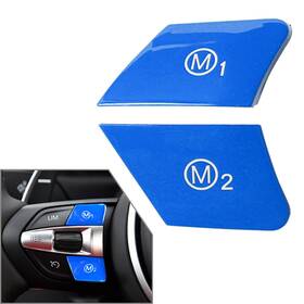 Hukyu 550742494693 Steering Wheel M1 M2 Mode Switch Button Cover For Bmw 1 2 3 4 5 6 Series X5 Blue
