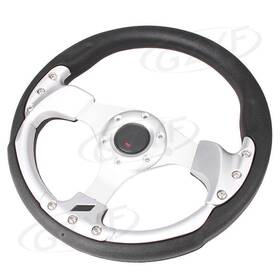Hukyu 550742809916 13 Inch Bolts Car Racing Steering Wheel Leather Pvc With Horn Button Universal