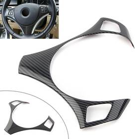 Hukyu 612047148555 Steering Wheel Frame Trim Cover For Bmw 3 Series E90 E92 E93 05-12 Carbon Fiber