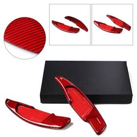 Hukyu 612047637257 Steering Wheel Shift Paddle Extension For Bmw 5/7 Series Carbon Fiber Red