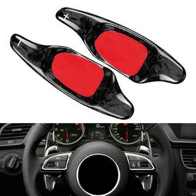 Hukyu 612063411909 2x Carbon Fiber Steering Wheel Paddle Shifter Extension For Audi S3 S5 A5 S6 Sq5