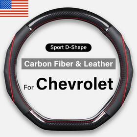 Hxontheway 905928606702 Flat Bottom Steering Wheel Cover For Chevrolet Chevy 14.5-15ftft D Shape Non-slip