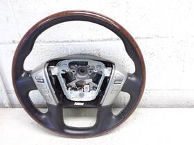 235.in1x18 Infiniti 2018 Qx80 Black Leather Steering Wheel With Woodgrain Heated Oem