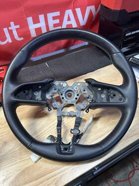 48430-5cj2a Infiniti 2022 Q50 Oem Steering Wheel Black Leather White Stitching Only