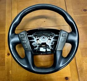 484301la9bw9 Infiniti 2011-2017 Qx56 Qx80 Driver Steering Wheel Black Leather And Switch Oem