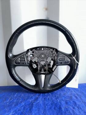 484304ga5a Infiniti 2014-2017 Oem Q50 Steering Wheel Black Leather Nice 3346