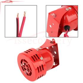 11605263 Issecondery Stainless Steel 12v Audio Red Air Raid Siren Fits Car Truck Bike Motorcycle Horn