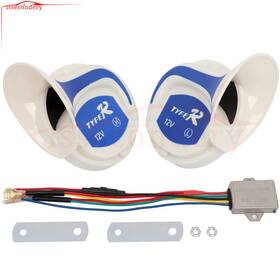11605267 Issecondery 18 Tones 2pcs Snail Air Horn Siren 110db 12v Fits Motorcycle Yacht Car Truck Suv