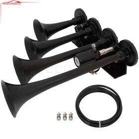 4trumpets Issecondery 11605268 Raging Sound Black Solenoid Air Horn 12v 135db Kit Fits Suv Truck Car