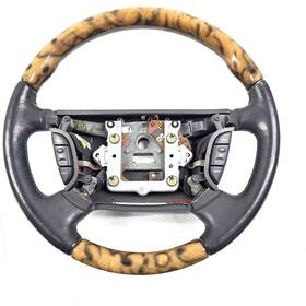C2c15516leg Jaguar 2004 Xj8 Steering Wheel Leather Wood Multifunction Switch P/n
