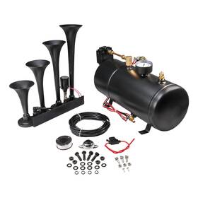 Z452 Jdmspeed 4 Trumpets Train Horn With 1g Air Tank Kit Loud System 150psi For Truck Car Pickup