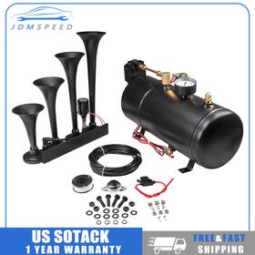 Z452-jd Jdmspeed Train Horn Kit 4 Trumpets For Car/truck/pickup Loud System /1g Air Tank /150psi