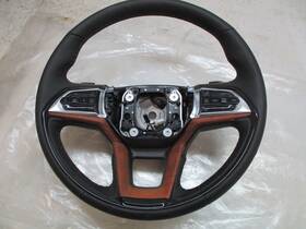 235-10428a Jeep 22 23 Grand Cherokee Black Leather And Woodgrain Steering Wheel Oem Lkq