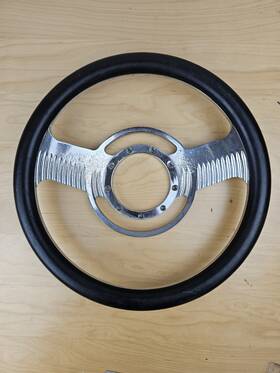 555-70420 Jegs Perfomance Products 14 In Billet Chrome Plate Steering Wheel 9 Bolt Gm Hot Rod Rat Leather Used Usa