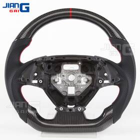 Jianggai 752356294984 Real Carbon Fiber Perforated Leather Steering Wheel Fit Corvette C7 Z06 14-19