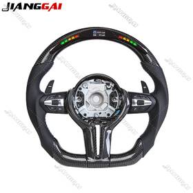Jianggai 752356295004 Real Carbon Fiber Led Steering Wheel Fit Bmw M5 M6 F10 F11 F12 F90 F01 F02 F03