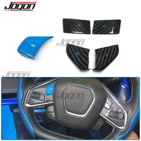 Jogon C8 2020-2023 Carbon Steering Wheel Cover Trim Z Button For Corvette Stingray Z06 2020-23