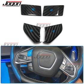 Jogon C8 2020-2025 4pcs Carbon Steering Wheel Button Switch Trim For Corvette Stingray Z06 Zr1