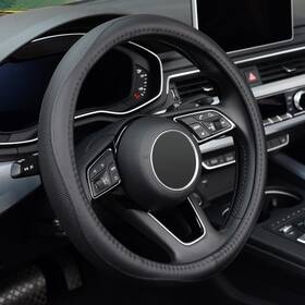 Kf10247 Kafeek Steering Wheel Cover Universal 15 Inch Microfiber Leather Black