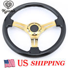 Kd8206bk Kyostar Universal Deep Dish Racing Black Steering Wheel Gold Spoke