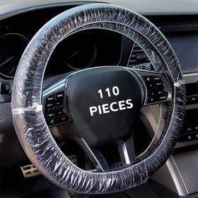 Sdswcl-1109688 Kkbcyrc 110pcs Disposable Steering Wheel Covers Universal Plastic Transparent