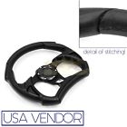Knockoffparts0128028 Kno Black Leather Usa Racing Style Oval Aftermarket Steering Wheel