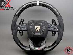 10whtalcmsf222 Lamborghini Urus S White Ring Alcantara Matte Satin Carbon Fiber Steering Wheel