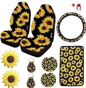 Ldntly 793513443333 10pcs Sunflower Accessories For Car Wheel Cover 2pcs Front Seat