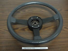 0865 Leather Steering Horn Gray Wheel Fiero Pontiac Oem 85 Wrapped Pad Dk