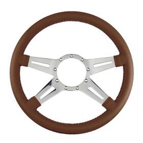 93205 Lecarra Steering Wheels Mark 9 Elegante 14 Inch Caramel Wheel With Polished Spokes