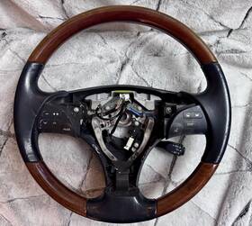 45100-33740 Lexus 07-09 Es350 Steering Wheel With Leather Wood Grain And Control Switch