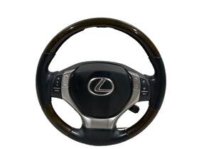 45100-48521 Lexus 2013 - 2016 Es350 Es300h Black Leather Steering Wheel Wood Trim Oem