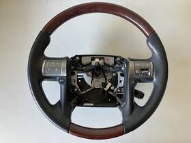 45100-60580-c1 Lexus 2010-2013 Gx460 Wooden Heated Black Steering Wheel Genuine Leather Oem