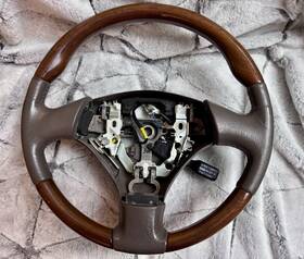 Lexus 99 00 01 02 03 Rx300 Rx-300 99-03 Steering Wheel Genuine Oem - Tan/grayish With Wood Trim