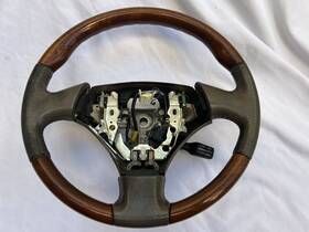 Sw220 Lexus 1999-2003 Rx300 Leather Wood Steering Wheel Gray Cruise Equipped Used Oem