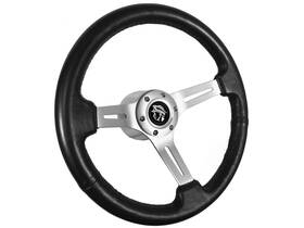 St3014b-8s-78bru Limeworks Speed Shop Mercury Man 14 Inch Steering Wheel Kit Leather Brushed - Gm / Ididit Column